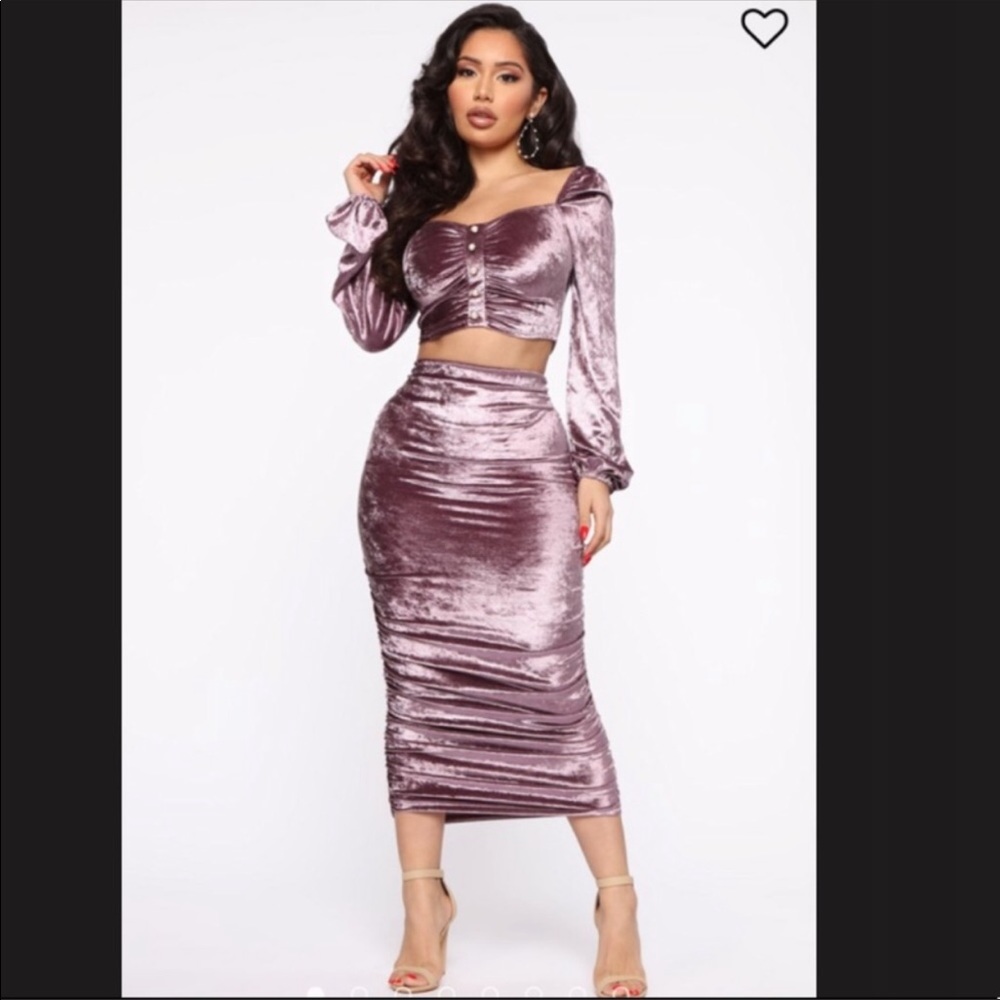 COPY - Sexy 2 Piece Velvet skirt Set